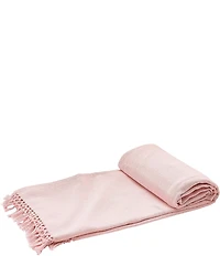 ELISABETH YORK Lavato Hand-Knotted Fringe Cotton Bed Throw Blanket