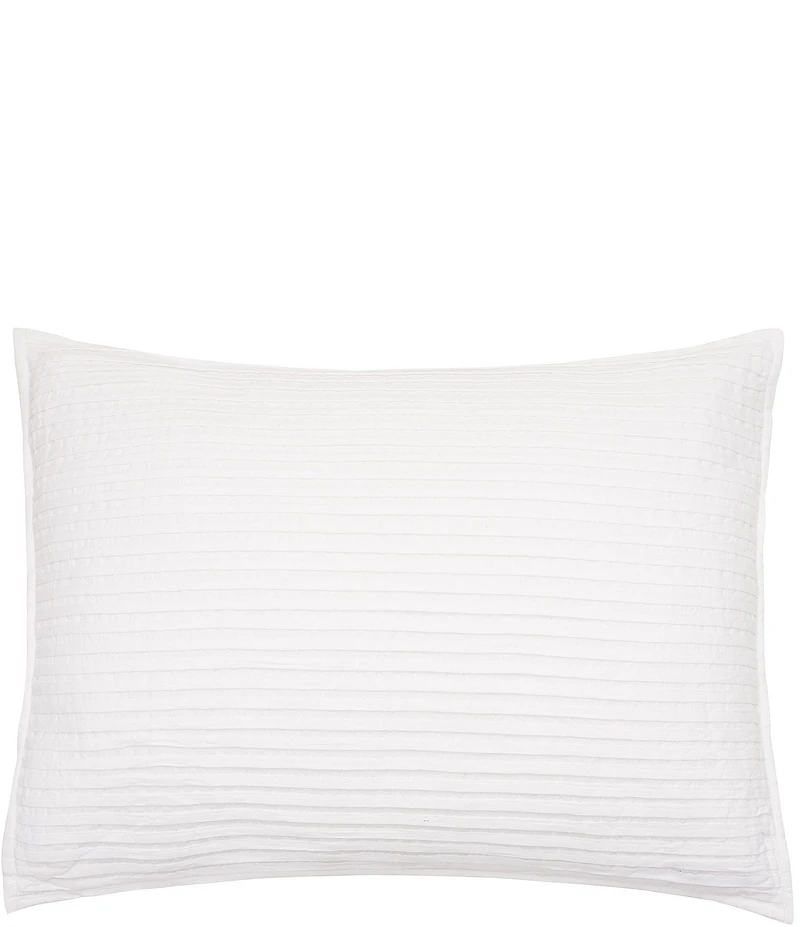 ELISABETH YORK Tess Dove Woven Pleated Cotton Sham