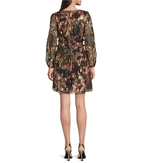 Eliza J Balloon Sleeve V-Neck Smocked Fit & Flare Mini Dress