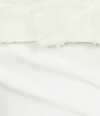 Eliza J Crepe 3D Flower Off-The-Shoulder Side Rouching Bodycon Midi Dress