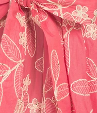 Eliza J Embroidered Floarl Short Sleeve V-Neck Fit & Flare Dress