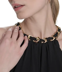 Eliza J Halter Chain Neck Cutaway Shoulder Ruched Jersey Blouson Maxi Dress