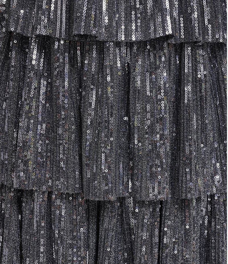 Eliza J Halter Mock Neck Cocktail Dress With Tiered Dress