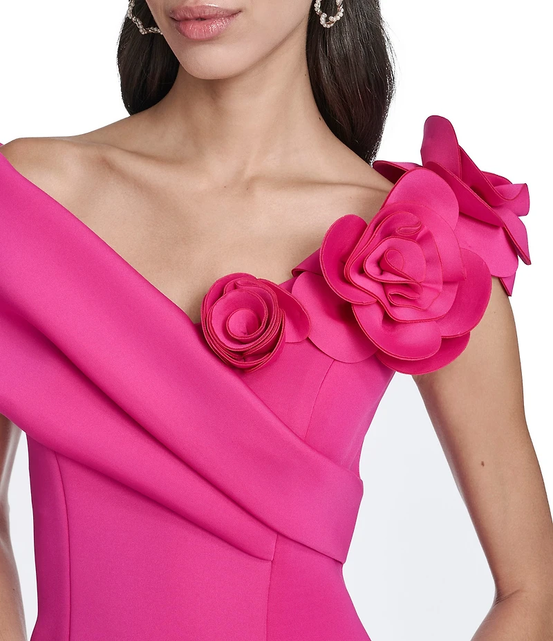 Eliza J Off The Shoulder Flower Applique Mermaid Dress