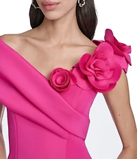 Eliza J Off The Shoulder Flower Applique Mermaid Dress