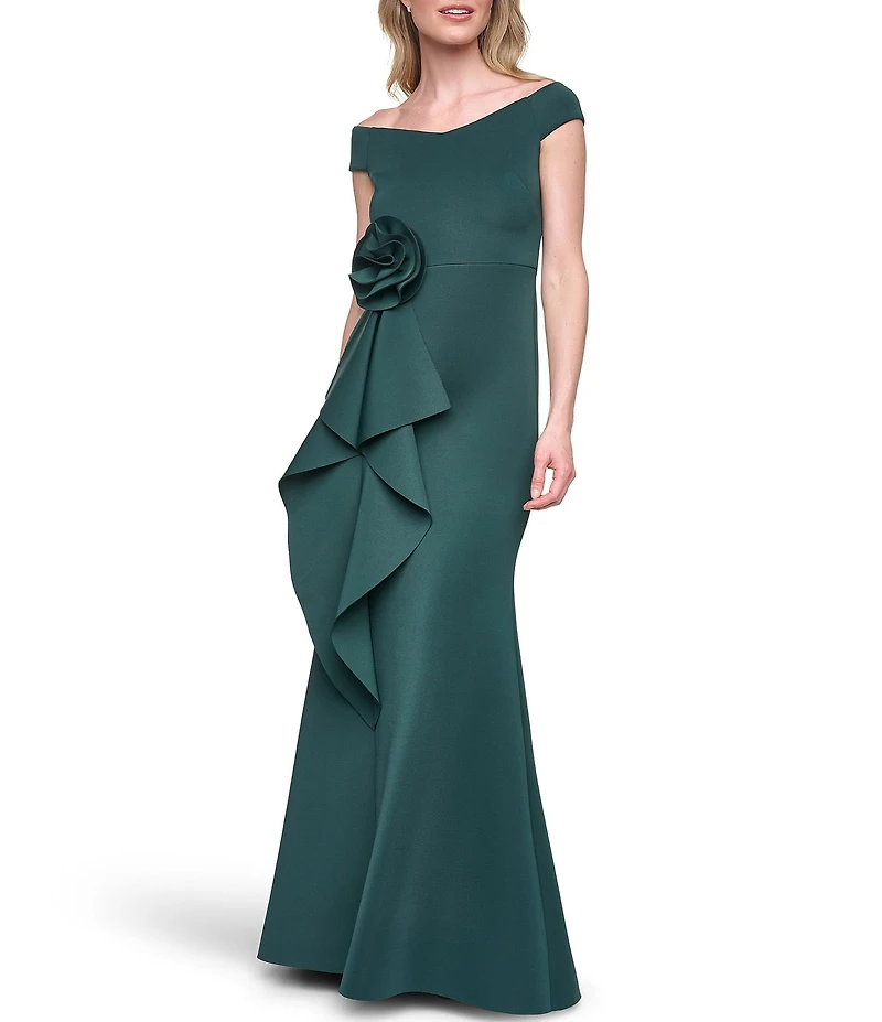 Eliza J Off The Shoulder Gown With 3D Flower