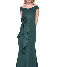 Eliza J Off The Shoulder Gown With 3D Flower