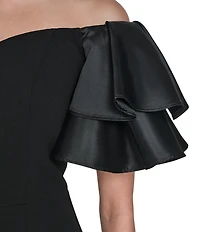 Eliza J Off The Shoulder Ruffle Sleeve Midi Dress