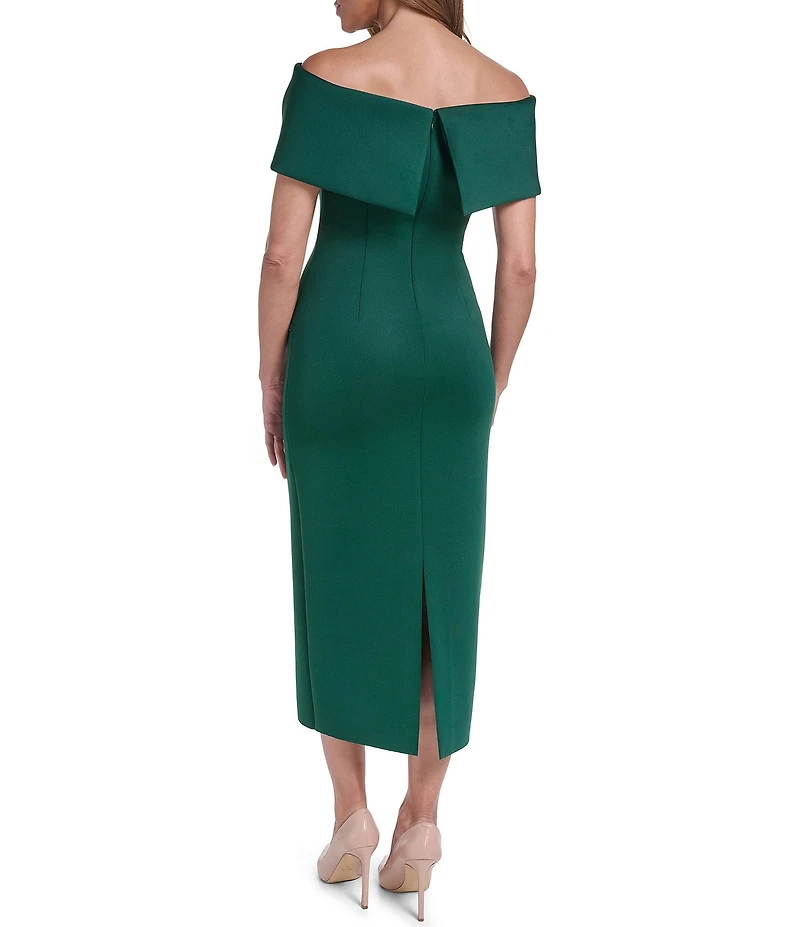 Eliza J Off the Shoulder Scuba Cocktail Dress
