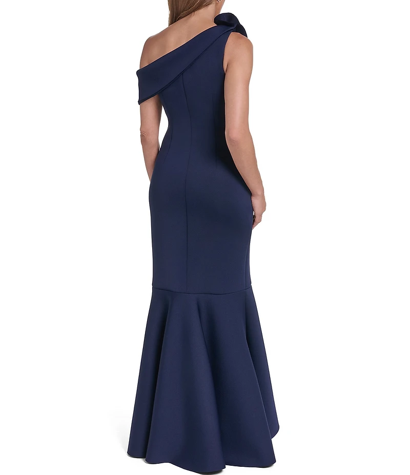 Eliza J One Shoulder Gown With Floral Applique