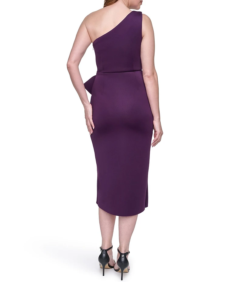 Eliza J One Shoulder Midi Dress With Side Bow