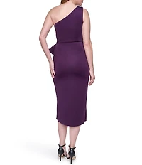 Eliza J One Shoulder Midi Dress With Side Bow