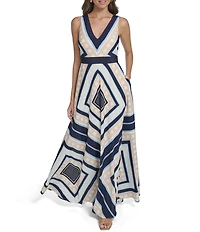 Eliza J Petite Size V-Neck Sleeveless Maxi Dress