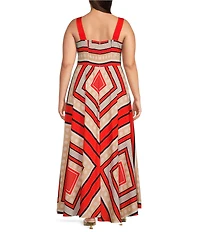 Eliza J Plus Size Scarf Printed Maxi Sundress