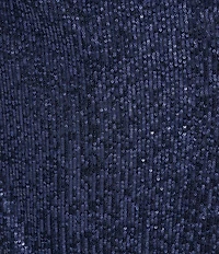 Eliza J Plus Size Sequin Long Sleeve Asymmetrical Neck Side Tuck Gown