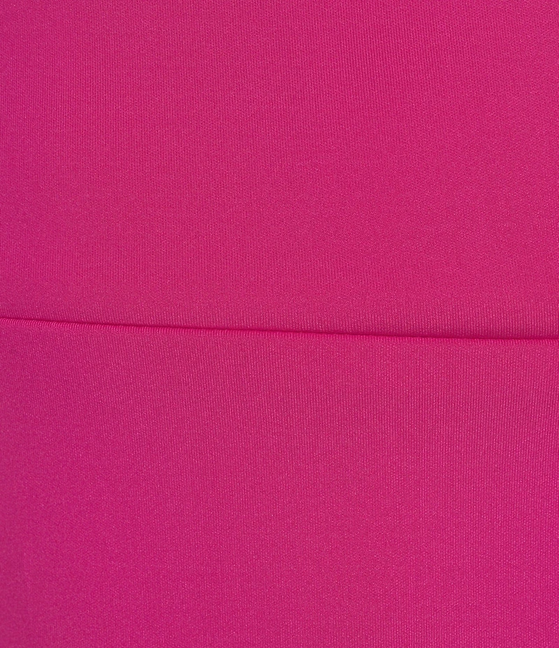 Eliza J Scuba Off-The-Shoulder Ruffle Short Sleeve Fit & Flare Gown