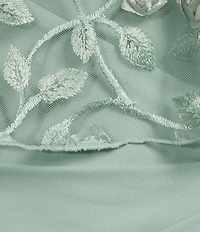 Eliza J Scuba Soutache V-Neck Sleeveless Capelet A-Line Gown