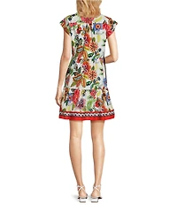 Eliza J Short Sleeve Floral Shirt Dress