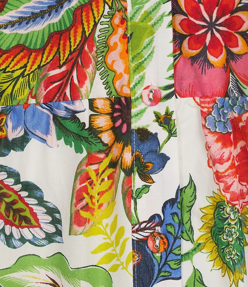 Eliza J Short Sleeve Floral Shirt Dress