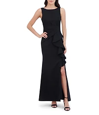 Eliza J Sleeveless Gown With Ruffle and Gathered Front