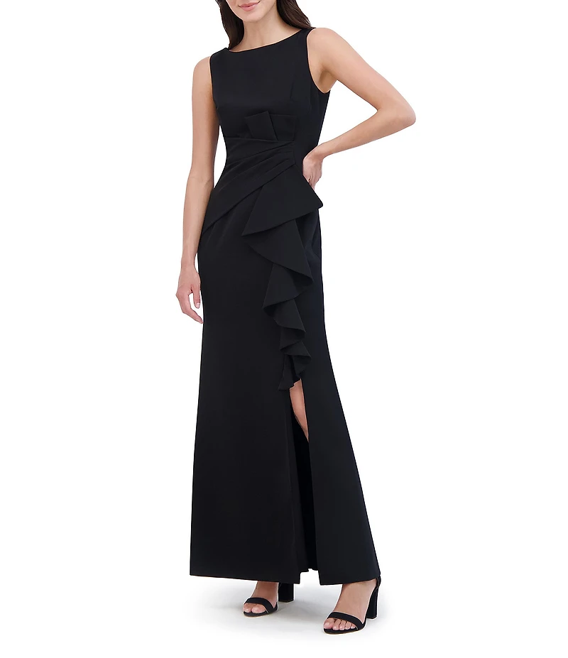 Eliza J Sleeveless Gown With Ruffle and Gathered Front