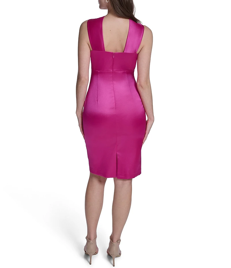 Eliza J Sleeveless Twisted Neck Sheath Short Dress