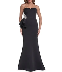 Eliza J Strapless Embellished Gown