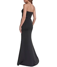 Eliza J Strapless Embellished Gown
