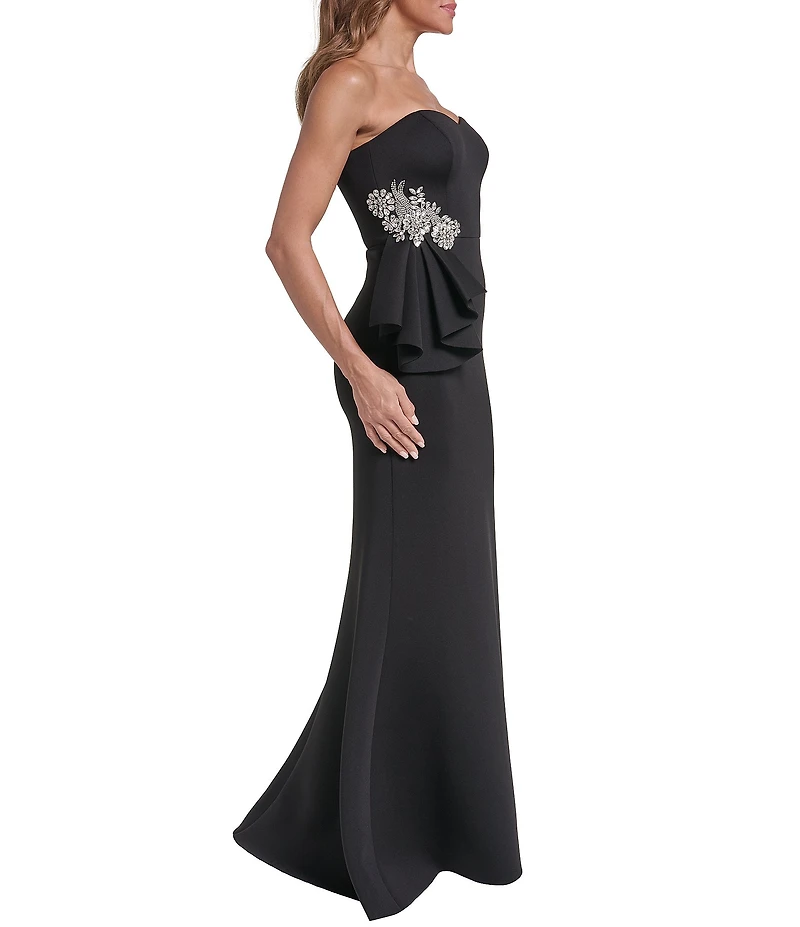 Eliza J Strapless Embellished Gown
