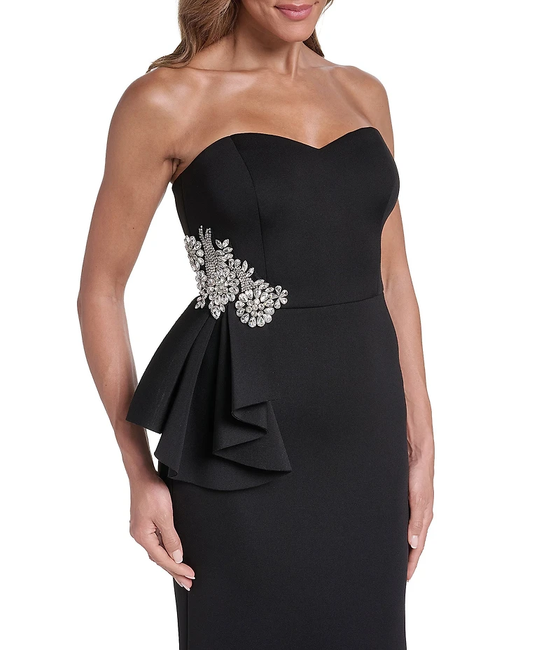 Eliza J Strapless Embellished Gown