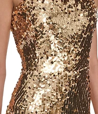 Eliza J Strapless Sequin Sheath Gown