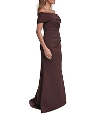 Eliza J Stretch Off-the-Shoulder Sleeveless Gown