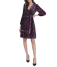 Eliza J V Neck Ruffle Fit & Flare Mini Dress