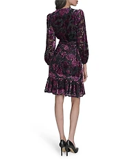 Eliza J V Neck Ruffle Fit & Flare Mini Dress