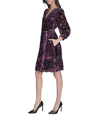 Eliza J V Neck Ruffle Fit & Flare Mini Dress