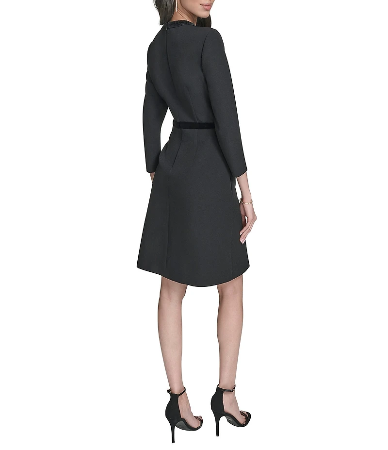 Eliza J V Neck Short Dress With Bows