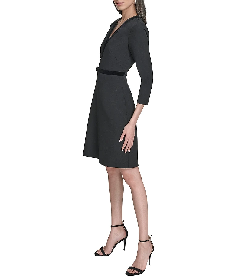 Eliza J V Neck Short Dress With Bows