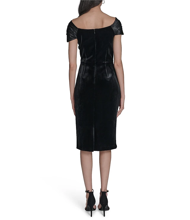 eliza j lace and velvet sheath dress Lace & Velvet Sheath Dress (Women)