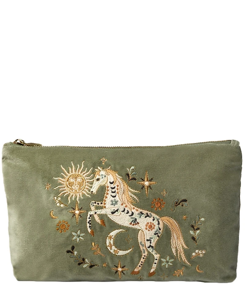 Elizabeth Scarlett Mystical Horse Velvet Everyday Pouch