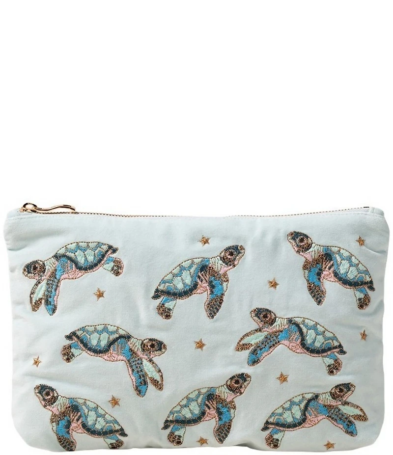 Elizabeth Scarlett Baby Turtle Velvet Everyday Pouch