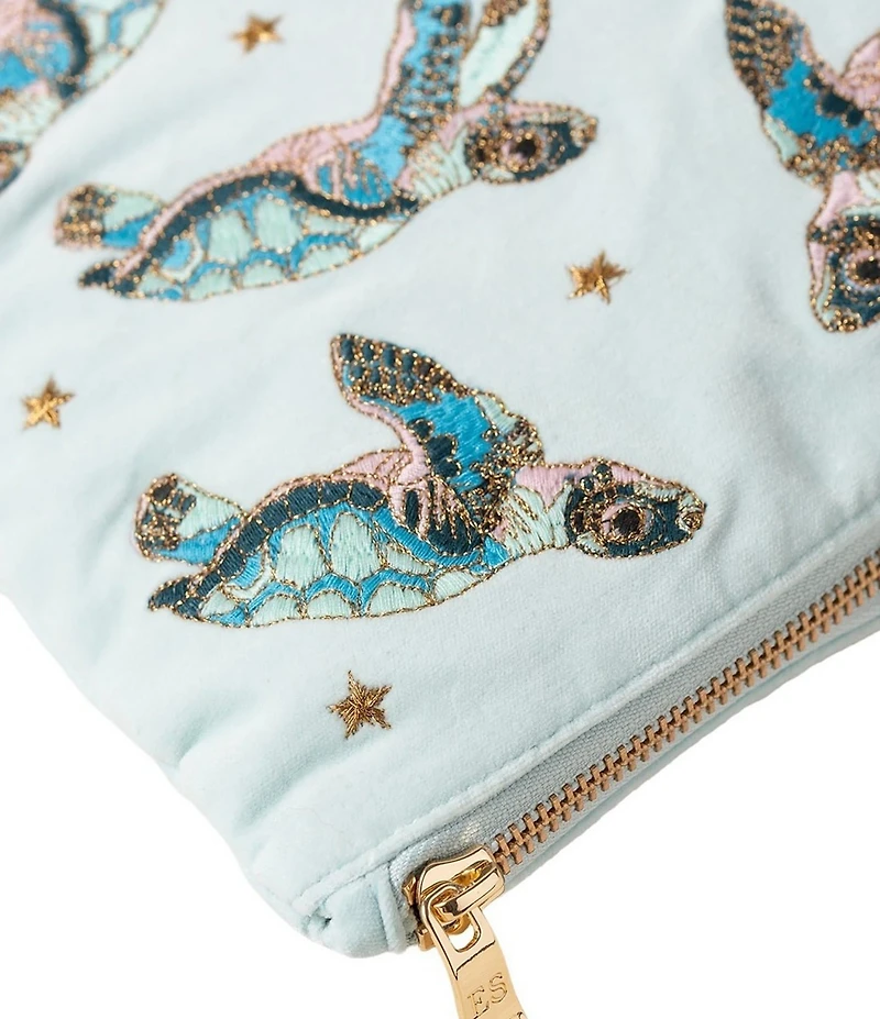 Elizabeth Scarlett Baby Turtle Velvet Everyday Pouch