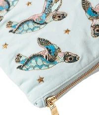 Elizabeth Scarlett Baby Turtle Velvet Everyday Pouch