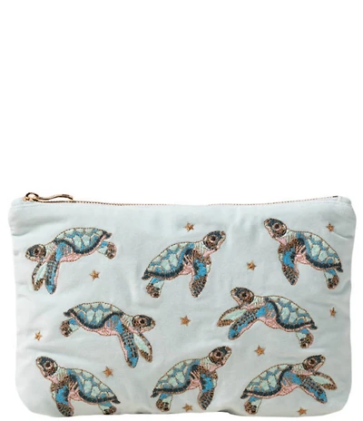Elizabeth Scarlett Baby Turtle Velvet Everyday Pouch