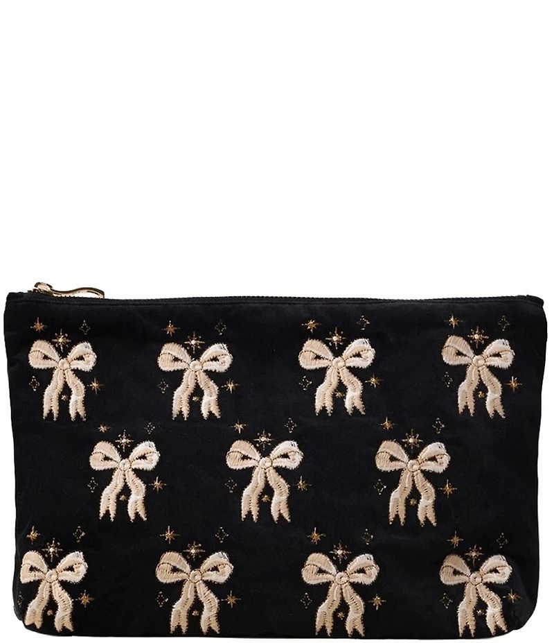 Elizabeth Scarlett Bows Velvet Everyday Pouch