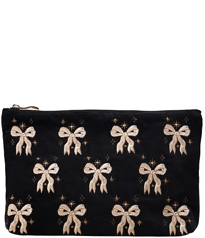 Elizabeth Scarlett Bows Velvet Everyday Pouch
