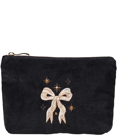 Elizabeth Scarlett Bows Velvet Mini Pouch