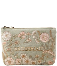 Elizabeth Scarlett Bridesmaid Pressed Flowers Velvet Mini Pouch