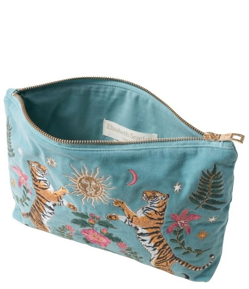 Elizabeth Scarlett Celestial Tiger Velvet Everyday Pouch