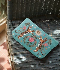 Elizabeth Scarlett Celestial Tiger Velvet Everyday Pouch