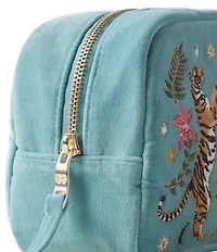 Elizabeth Scarlett Celestial Tigers Velvet Makeup Bag